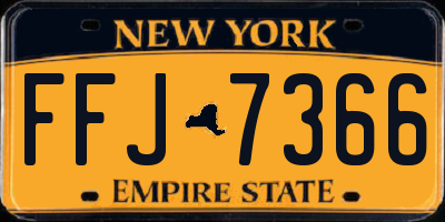 NY license plate FFJ7366