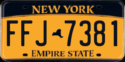 NY license plate FFJ7381