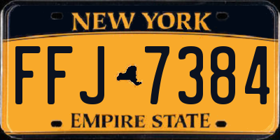 NY license plate FFJ7384
