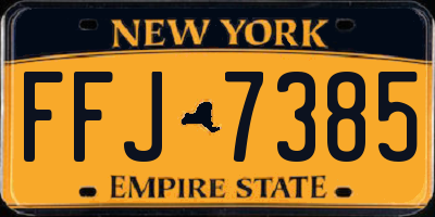 NY license plate FFJ7385