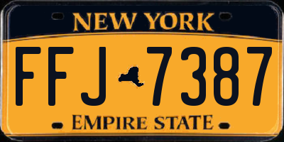 NY license plate FFJ7387