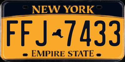 NY license plate FFJ7433