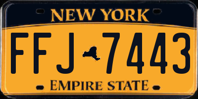 NY license plate FFJ7443