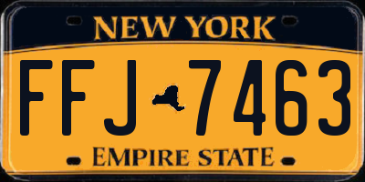 NY license plate FFJ7463