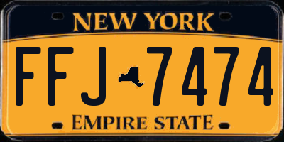 NY license plate FFJ7474