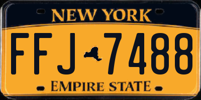 NY license plate FFJ7488