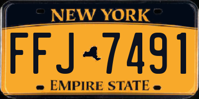 NY license plate FFJ7491
