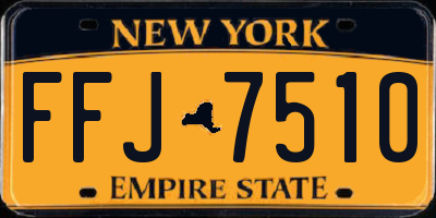 NY license plate FFJ7510