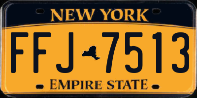 NY license plate FFJ7513