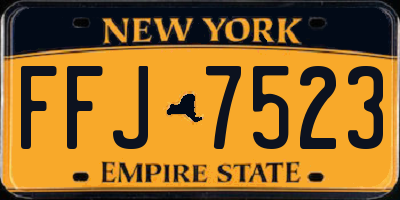 NY license plate FFJ7523