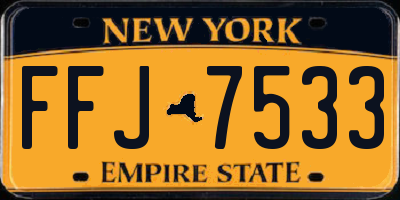 NY license plate FFJ7533
