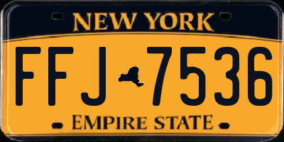 NY license plate FFJ7536