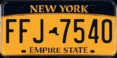 NY license plate FFJ7540