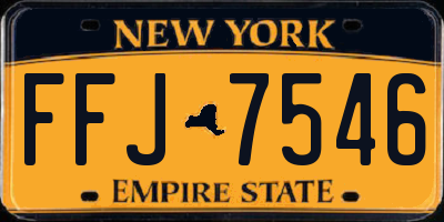 NY license plate FFJ7546