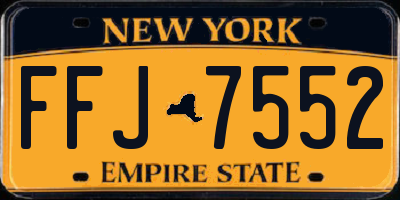 NY license plate FFJ7552