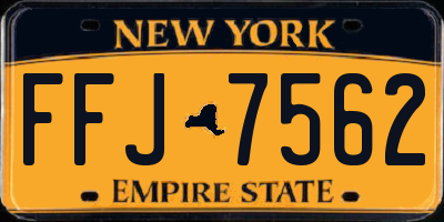 NY license plate FFJ7562