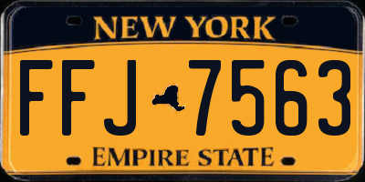 NY license plate FFJ7563