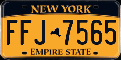 NY license plate FFJ7565