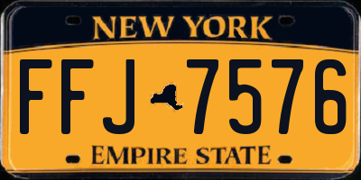 NY license plate FFJ7576