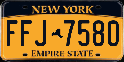 NY license plate FFJ7580