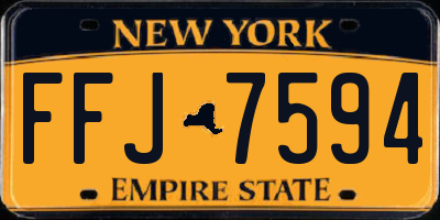 NY license plate FFJ7594