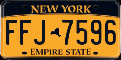 NY license plate FFJ7596