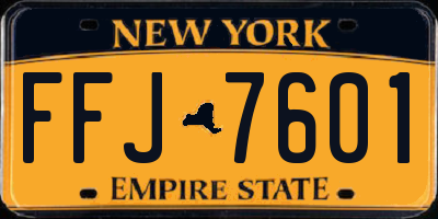 NY license plate FFJ7601