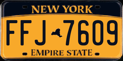 NY license plate FFJ7609