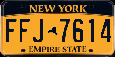 NY license plate FFJ7614