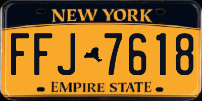 NY license plate FFJ7618