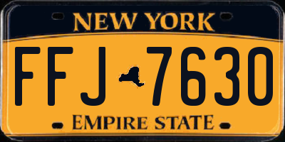 NY license plate FFJ7630