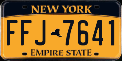NY license plate FFJ7641