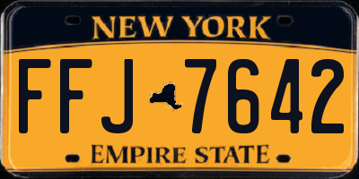 NY license plate FFJ7642