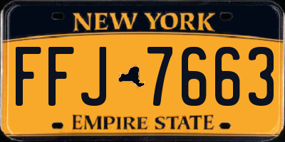 NY license plate FFJ7663