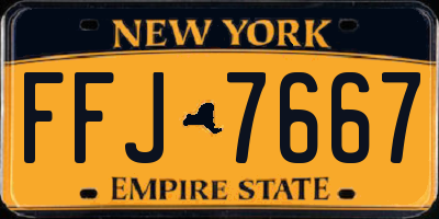 NY license plate FFJ7667