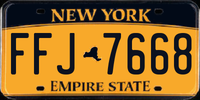 NY license plate FFJ7668