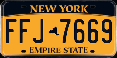 NY license plate FFJ7669