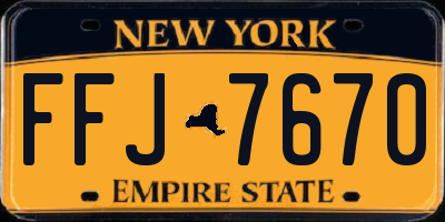 NY license plate FFJ7670