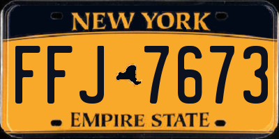 NY license plate FFJ7673
