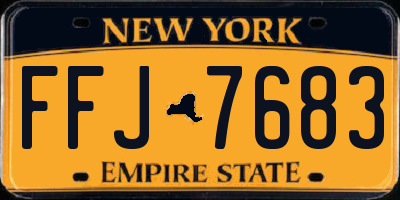 NY license plate FFJ7683