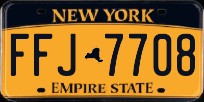 NY license plate FFJ7708