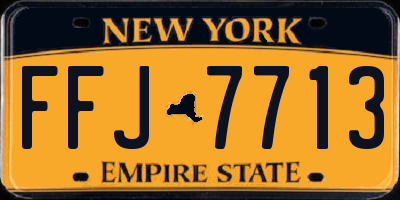 NY license plate FFJ7713