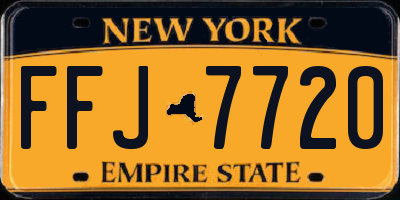 NY license plate FFJ7720