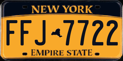 NY license plate FFJ7722