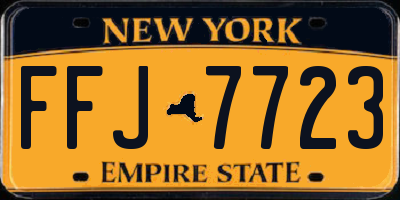 NY license plate FFJ7723