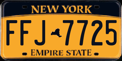 NY license plate FFJ7725