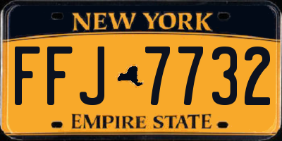 NY license plate FFJ7732