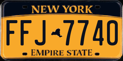 NY license plate FFJ7740