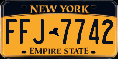 NY license plate FFJ7742