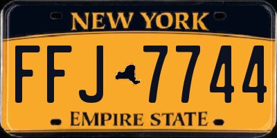 NY license plate FFJ7744